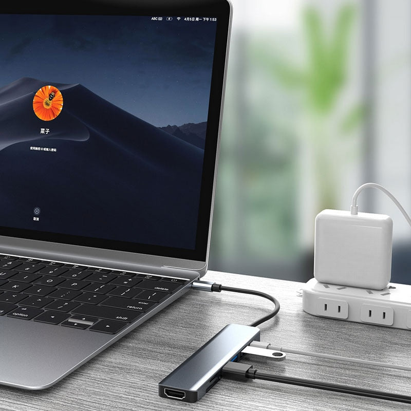 Junips | Thunderbolt 3 USB-C Hub with HDMI, PD, SD/TF for MacBook Air M1 and iPad Pro