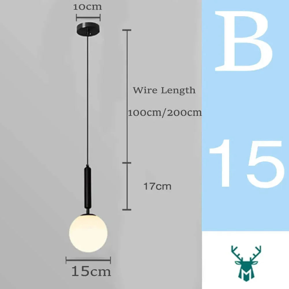 Junips | Mid-Century Modern Glass Ball Pendant Light