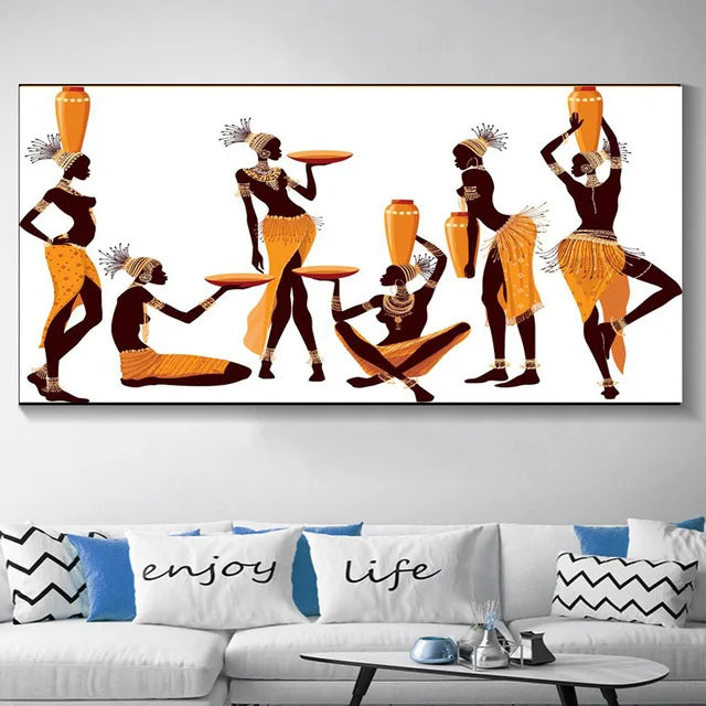 Junips | Plus Sizes Abstract African Woman Canvas Painting