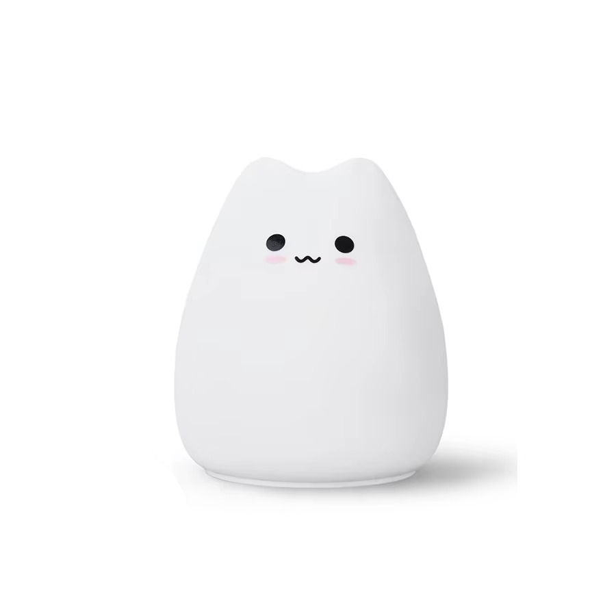 Junips | Charming Cat Silicone Night Light with 7-Color Touch Sensor