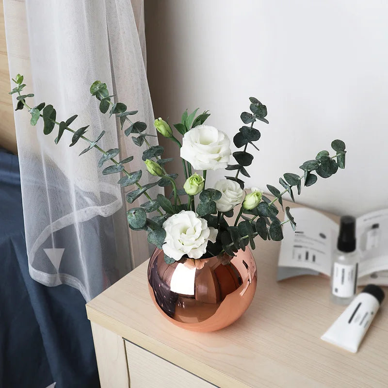 Junips | Stainless Steel Vase in Nordic Style Desktop Flower Pot BeFlower Pots Gold Black Rose Gold Classic Home Decoration