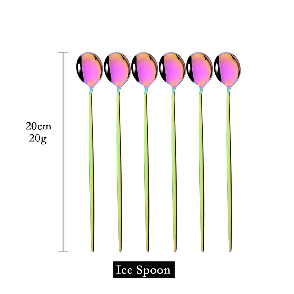Junips | Golden 6-piece Long Handle Spoon Set