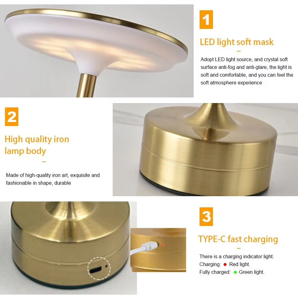 Junips | USB Rechargeable LED Touch Sensor Table Lamp