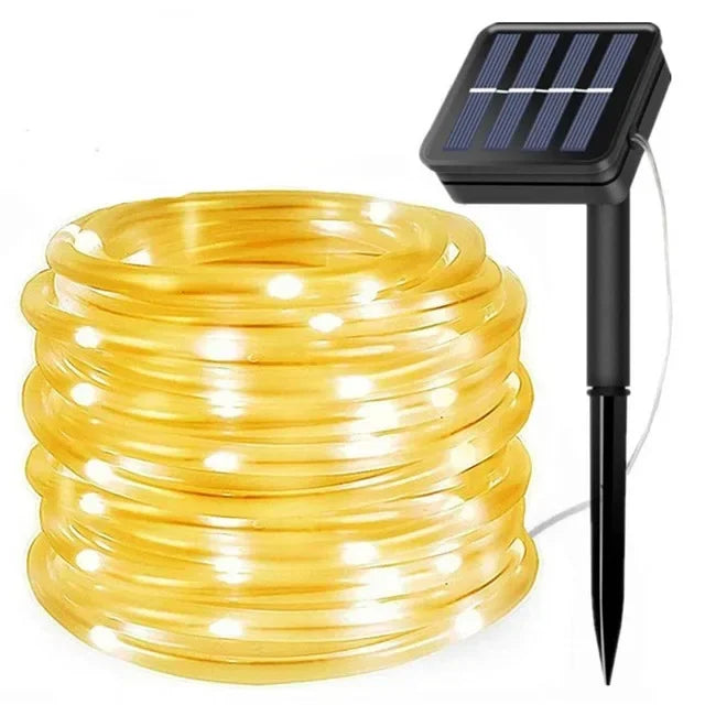 Junips | LED Solar String Lights - Outdoor Waterproof Lights for Christmas, Garden, Lawn, Trees, Fence, and Pathway Decor