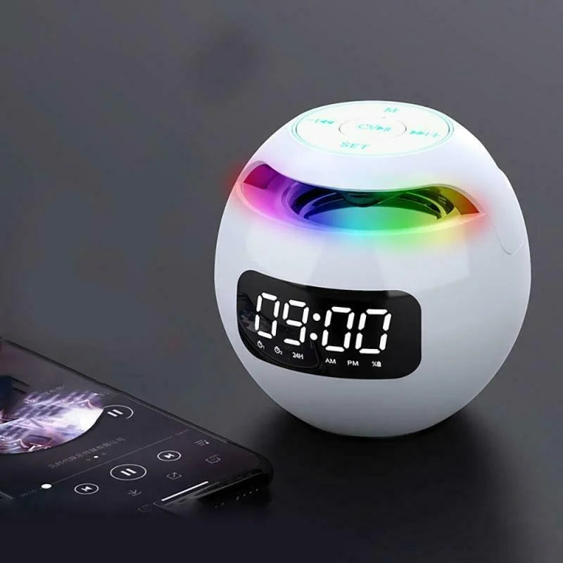 Junips | Digital LED Alarm Clock with Bluetooth Speaker & Colorful Night Light – Motion Sensor, Rechargeable, 5W Sound