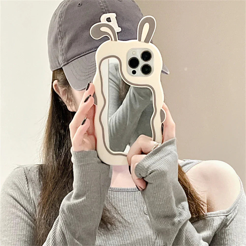 Junips | Rabbit Ear Make-Up Mirror iPhone Case