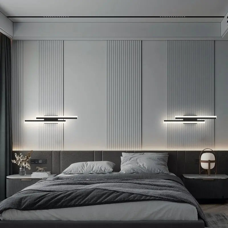 Junips | Modern LED Wall Lamp: Black/Gold Acrylic Room Decoration Light