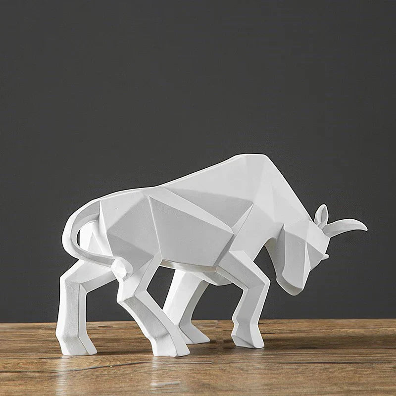 Junips | YuryFvna Modern Geometric Bull Statue, Ornament, Café, Bull Sculptures, Animal Figures, Abstract Hotel Home Decoration