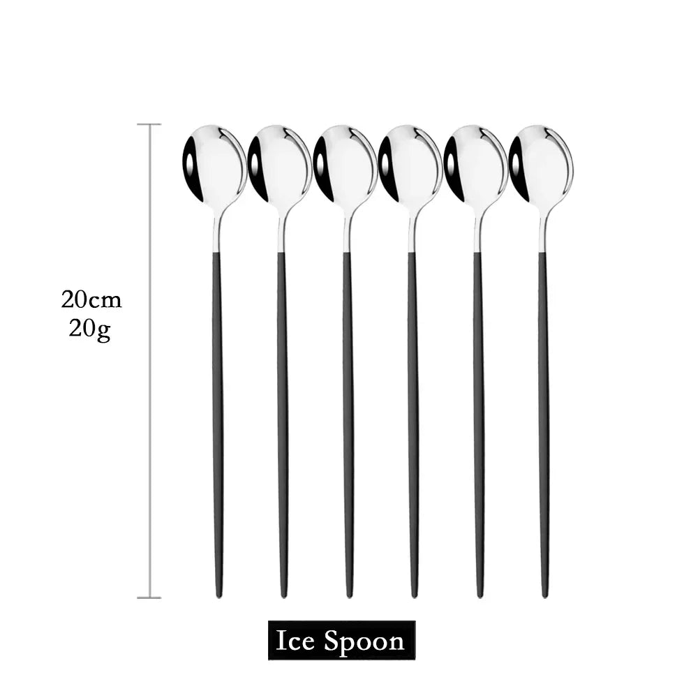 Junips | Golden 6-piece Long Handle Spoon Set