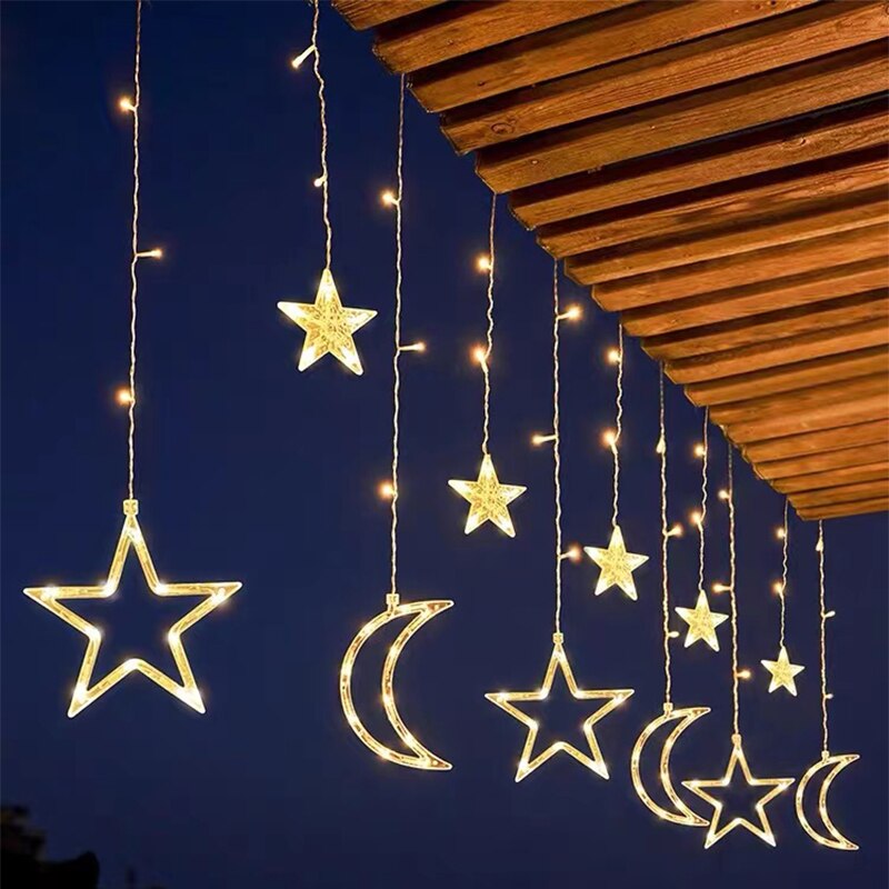 Junips | Solar Moon Star Lamp LED String Lights Decoration