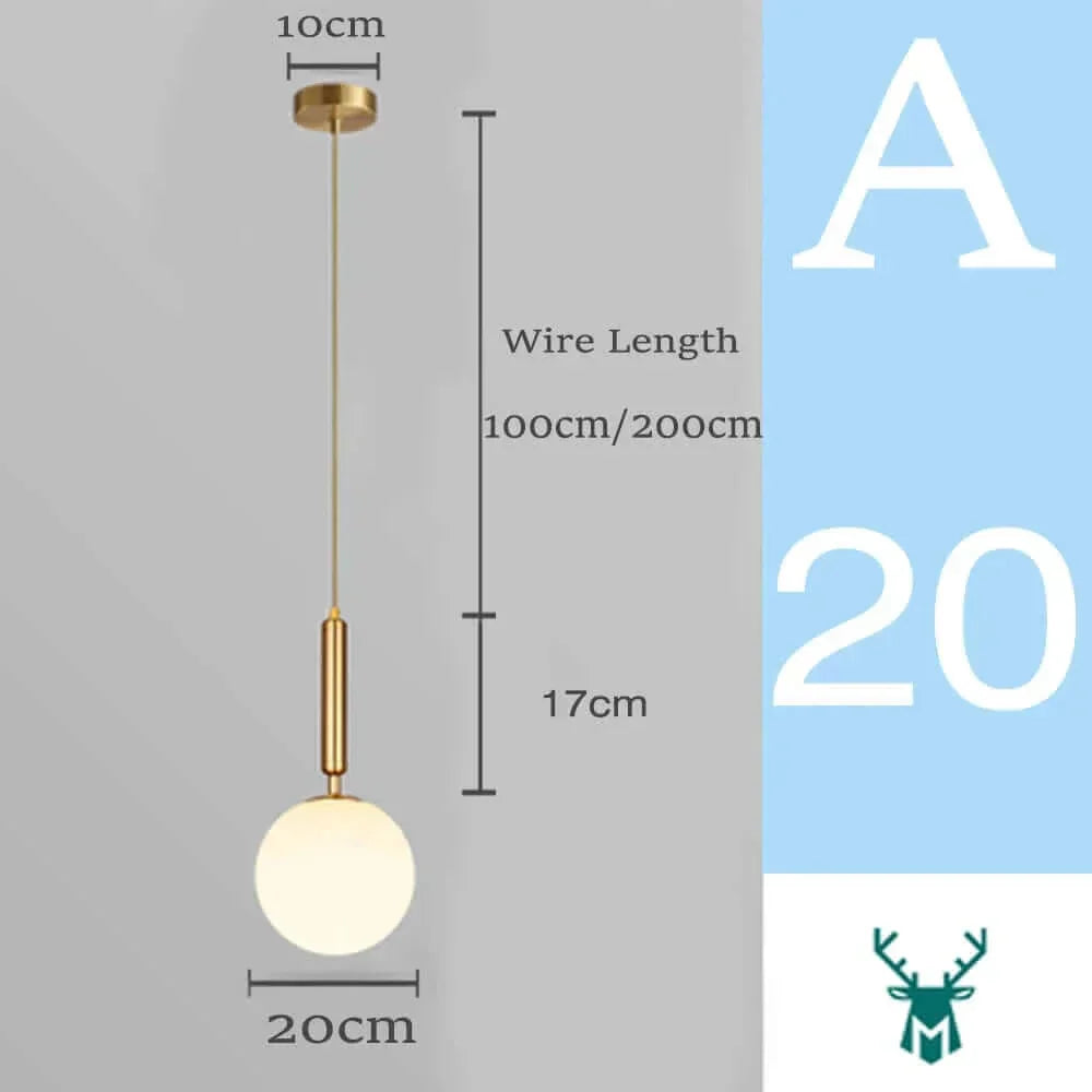 Junips | Mid-Century Modern Glass Ball Pendant Light