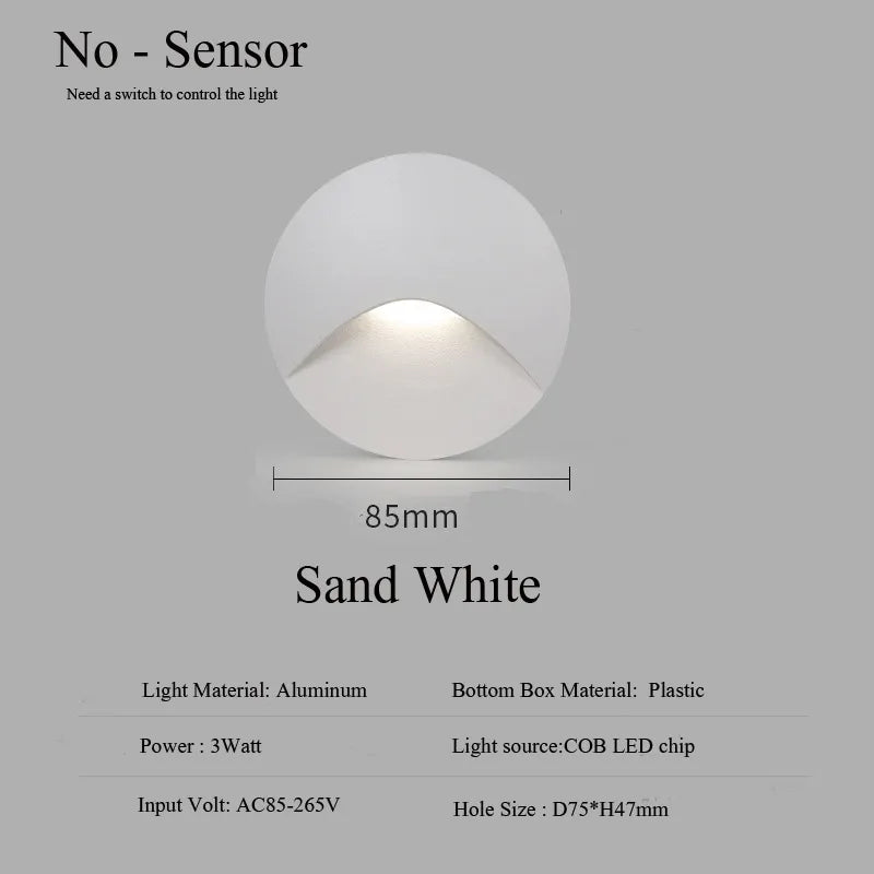 Junips | Modern waterproof IP65 LED recessed wall lamp for outdoor lighting - 3W embedded step & staircase balcony portal light