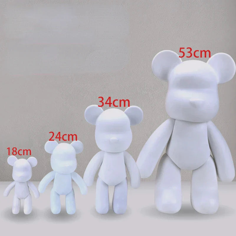Junips | Graffiti Painted Fluid Violent Bear White Body Ornaments DIY Handmade Personalized Model Home Desktop Decoration Accessories New