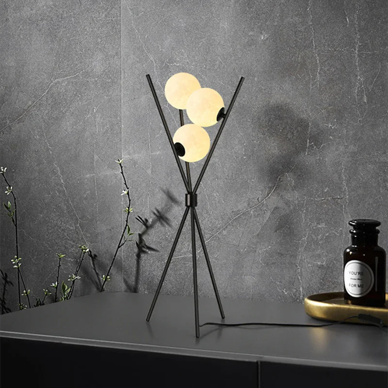 Junips | LunaGlow 3D Moon Floor Lamp modern design with tripod LED!