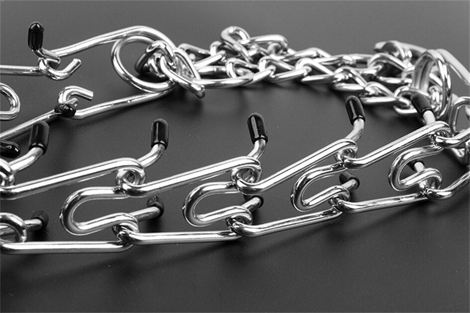 Junips | Dog Prong Collar Model B | Chrome-Plated Steel with Rubber-Tipped Prongs | Adjustable Anti-Pull Training Hardware | High-Tensile Linkage System | Multiple Size Variants