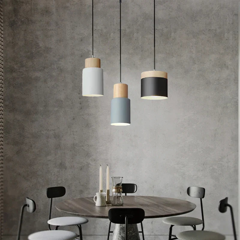 Junips | Nordic LED Pendant Lights Made of Metal and Wood - Modern Hanging Lamps for Dining Room and Kitchen