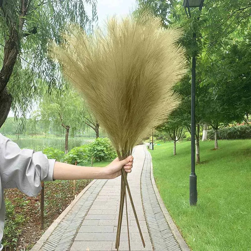 Junips | 5 pieces 100 cm Artificial Pampas Grass Dried Flower Bouquet Wedding Party Decoration Home Room DIY Artificial Plants Decoration Supplies
