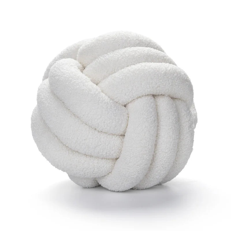Junips | Throw Pillow - Cozy - Hand-Knotted Ball - Sheepskin
