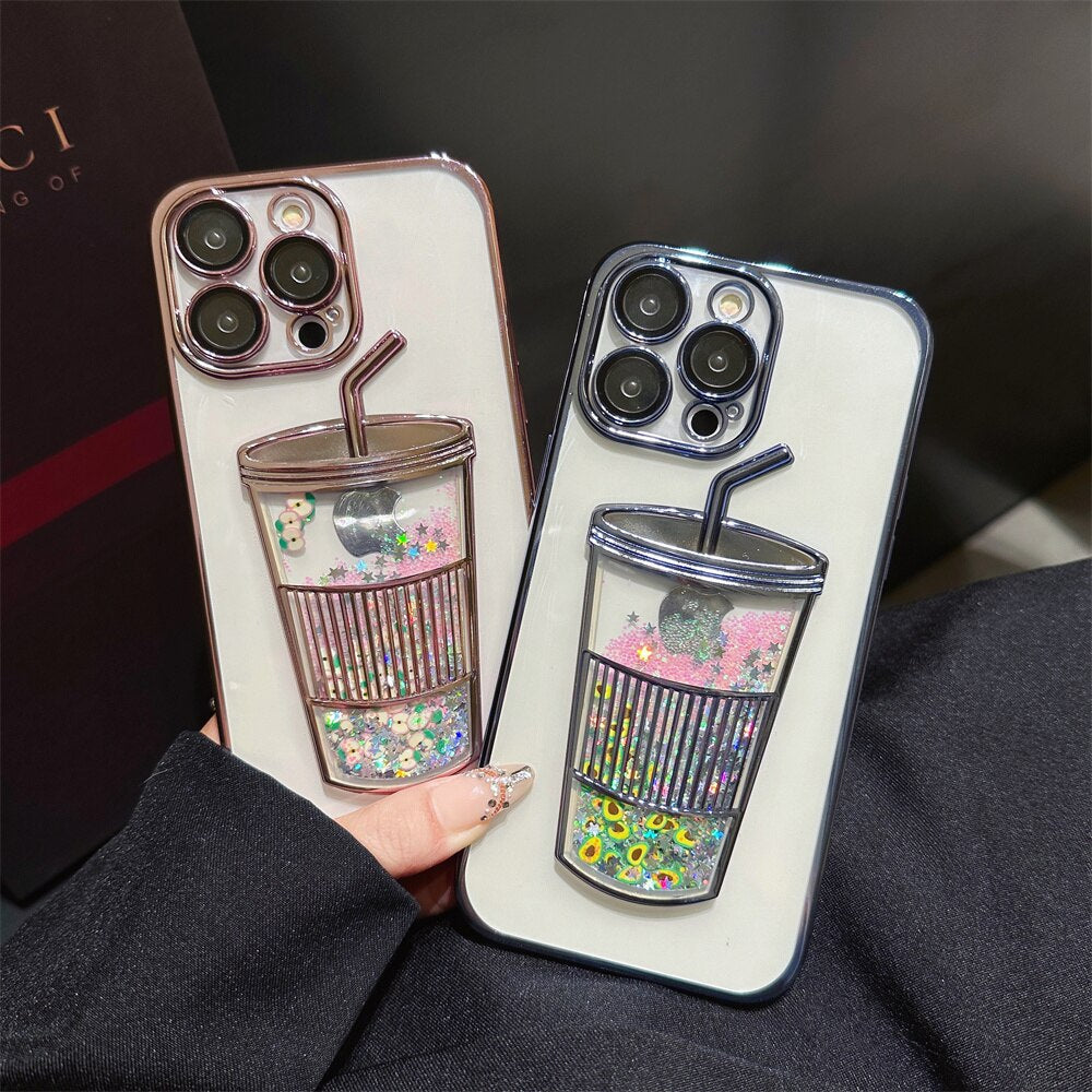 Junips | Glitter Star Drink Cup iPhone Case