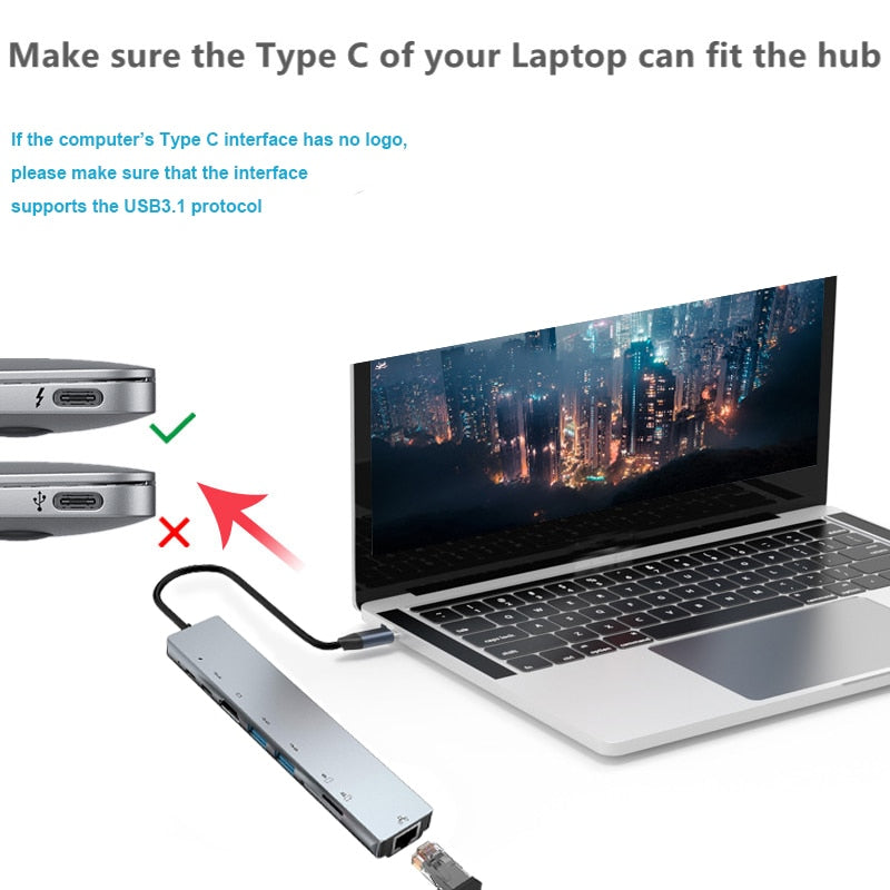 Junips | Thunderbolt 3 USB-C Hub with HDMI, PD, SD/TF for MacBook Air M1 and iPad Pro