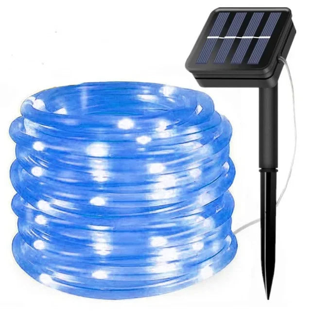 Junips | LED Solar String Lights - Outdoor Waterproof Lights for Christmas, Garden, Lawn, Trees, Fence, and Pathway Decor