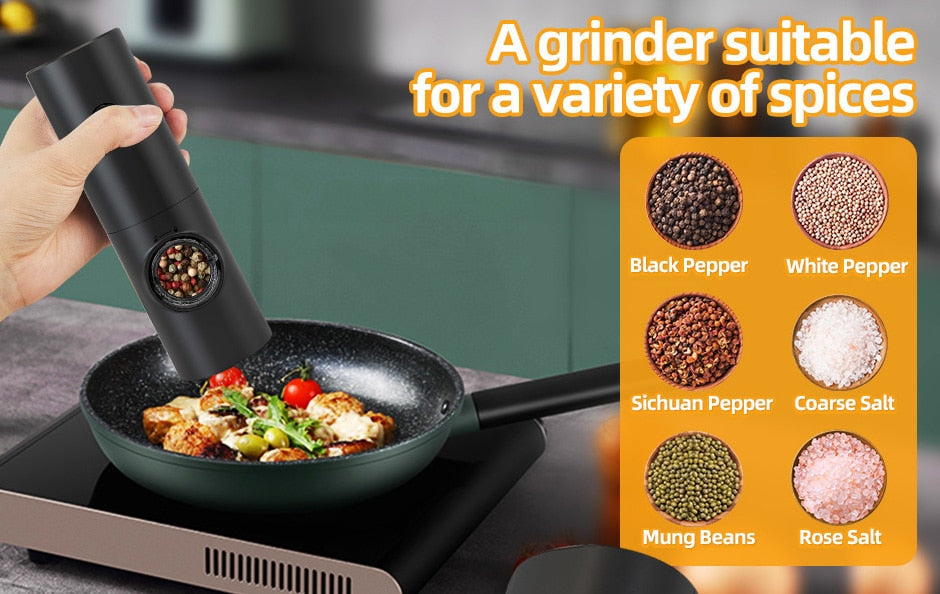 Junips | Electric automatic pepper and salt mill with LED light and adjustable grind - Perfect for the kitchen or the restaurant