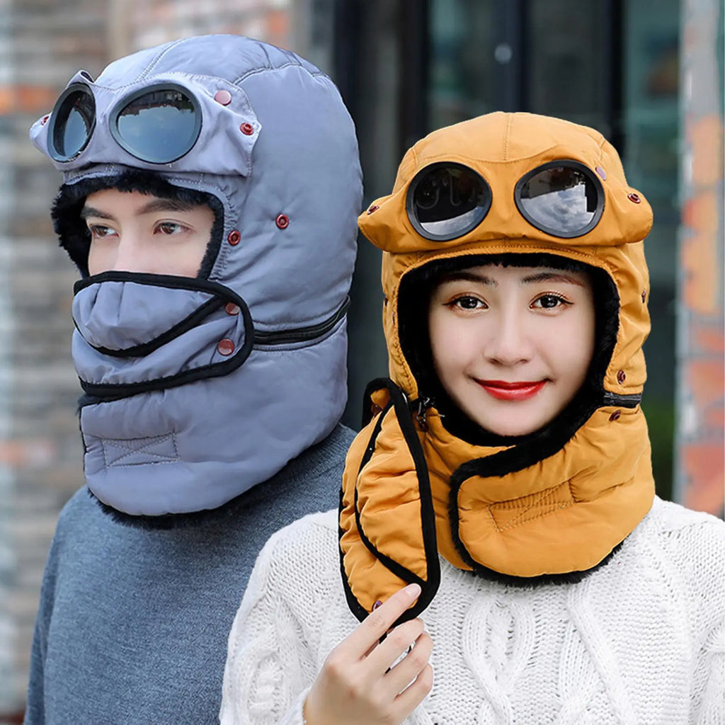 Junips | Polar Vision Thermo Windproof Face Covering Beanie | Integrated Optical Shield & Face Guard | High-Density Thermal Fleece Lining | 52-58cm Universal Stretch Fit | Wind-Resistant Winter Headwear
