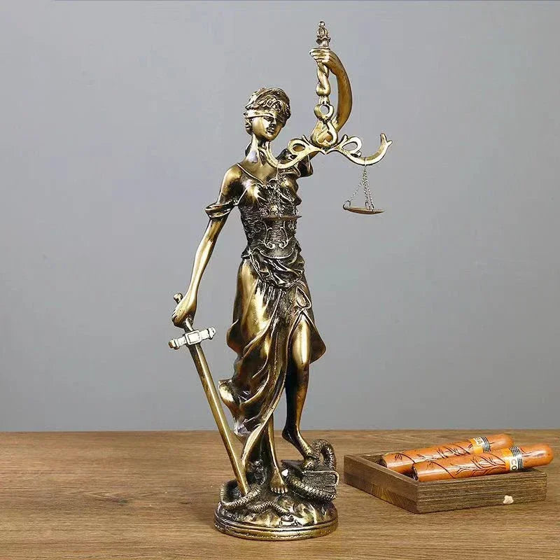 Junips | ERMAKOVA European antique bronze Greek goddess of justice statue Fair Angels resin sculpture ornaments desktop home decoration gift