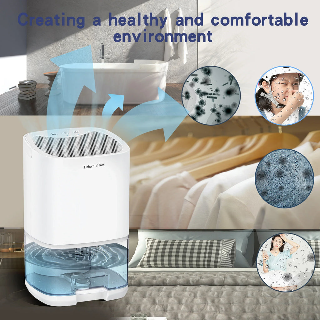 Junips | 1000ml Portable 2-in-1 Dehumidifier with Air Filter & Night Light – Aveline