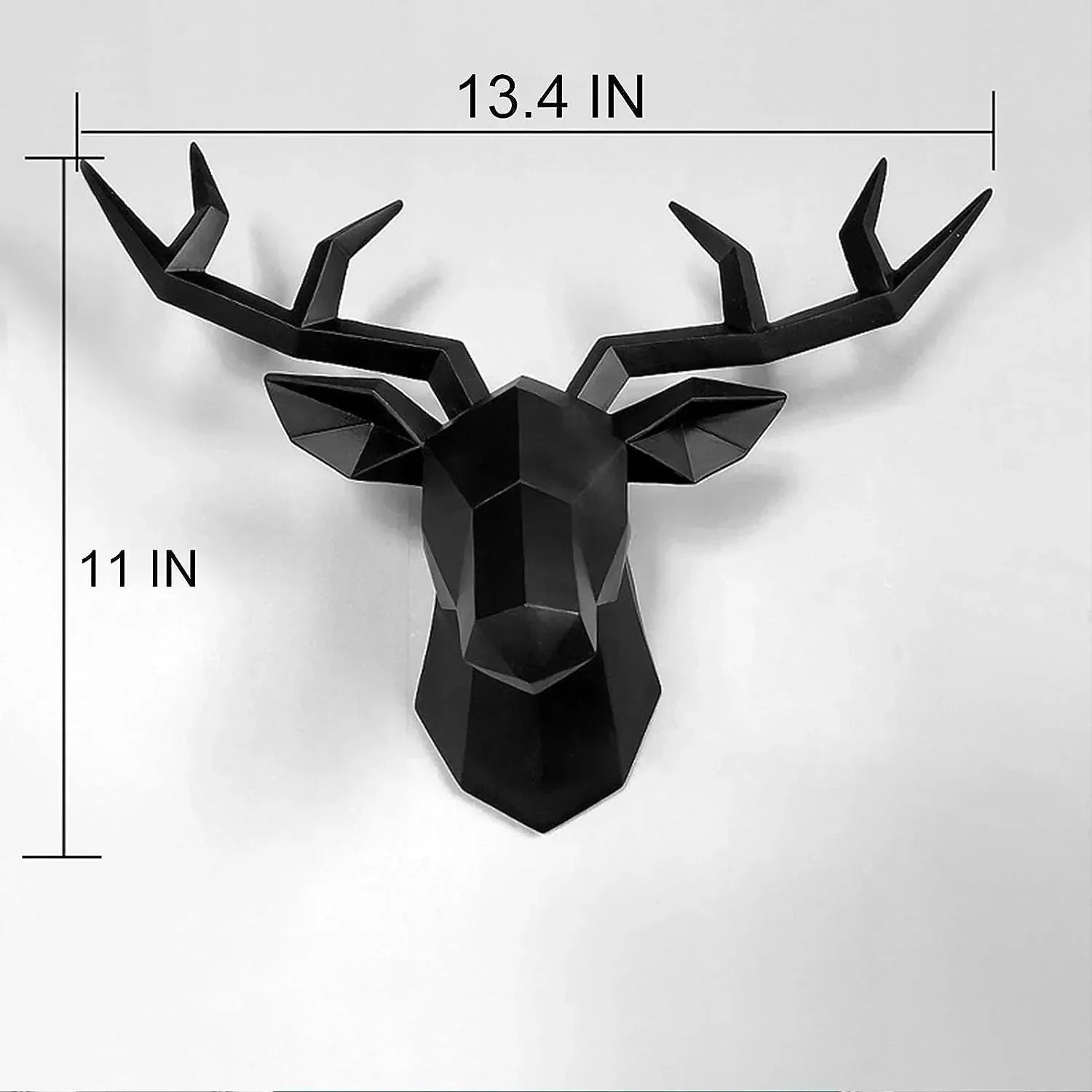 Junips | 3D-Deer Head Sculpture, geometric resin, animal deer head wall decoration, modern home decor, luxurious decorative wall decor