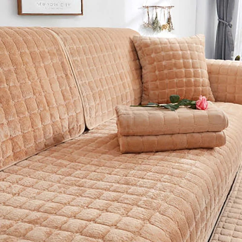 Junips | Cozy Soft Thick Plush Non-Slip Sofa Cover