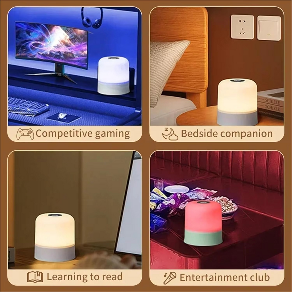 Junips | Color Changing Touch Table Lamp With Remote Control For Bedroom Or Living Room