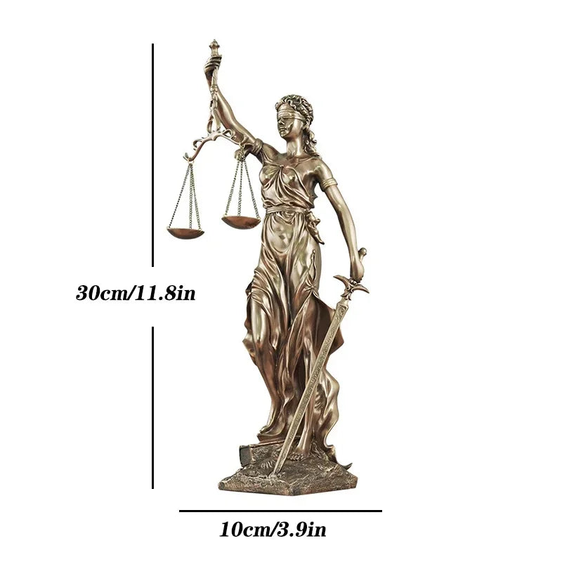 Junips | ERMAKOVA European antique bronze Greek goddess of justice statue Fair Angels resin sculpture ornaments desktop home decoration gift