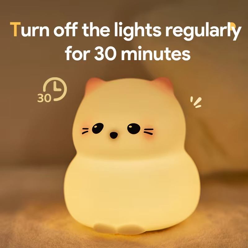 Junips | Rechargeable Silicone Cat Night Light - Soft Touch Mood Lamp