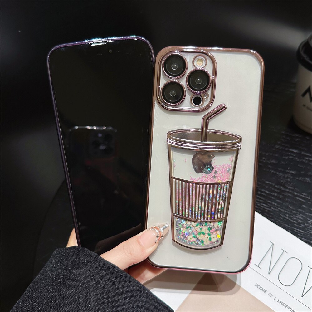 Junips | Glitter Star Drink Cup iPhone Case