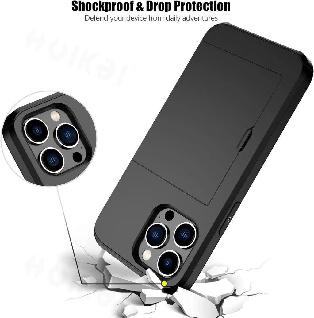 Junips | LuxShield iPhone Case with Card Holder | Slim Design | Card Storage | Protection & Style