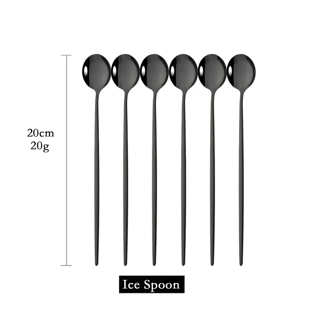 Junips | Golden 6-piece Long Handle Spoon Set