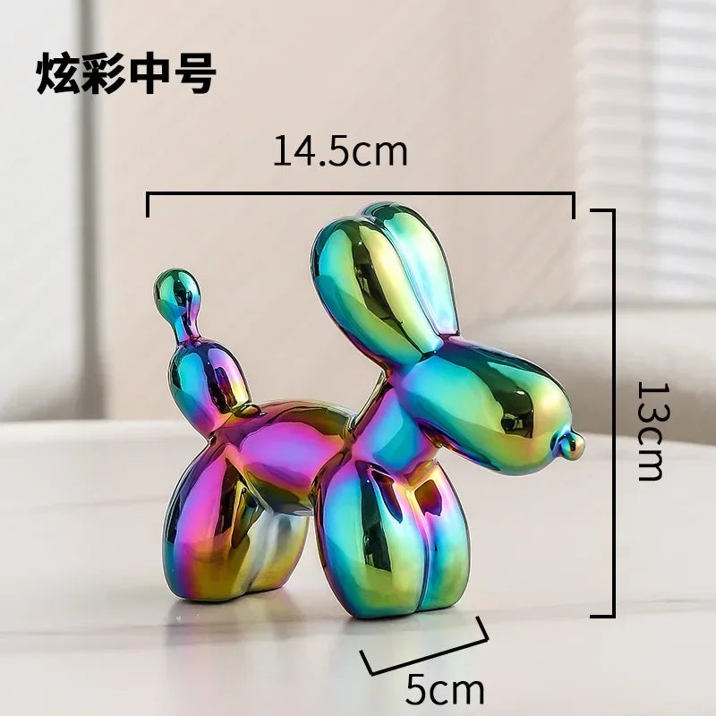 Junips | Nordic Ceramic Balloon Dog Sculpture Gold Animal Decorations Statue Living Room Ornaments Creative Desktop Ornament Home Decor