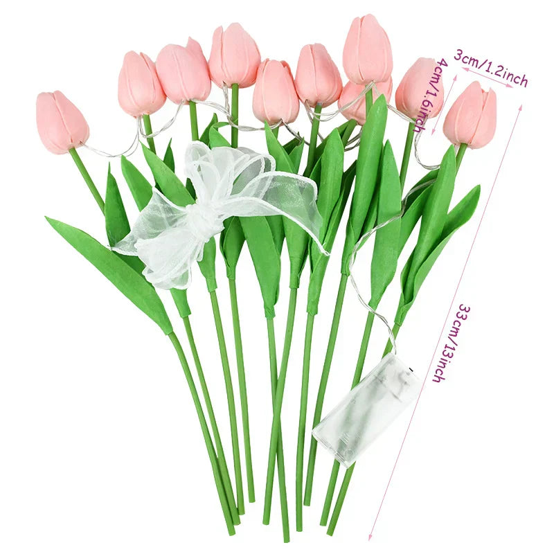 Junips | LED lamp with artificial tulip bouquet perfect for gifts or as wedding party home decorations
