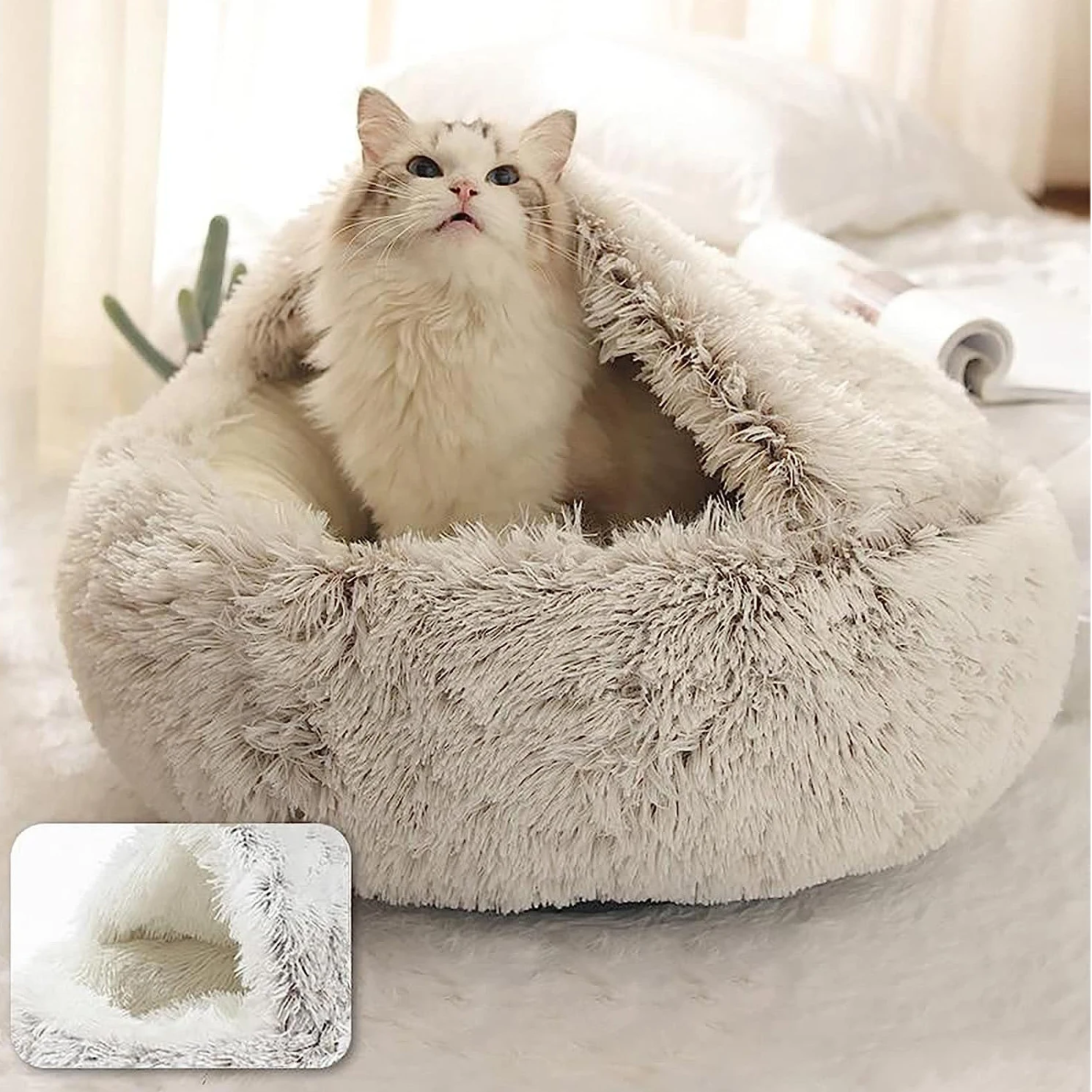 Junips | Cozy Cave Pet Bed | Calming & Comfortable Dog Bed for Deep Relaxation