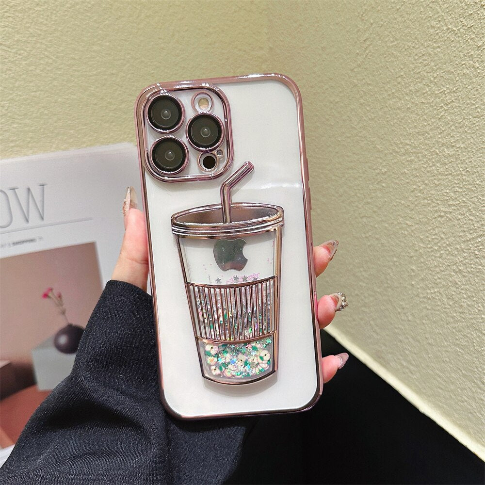 Junips | Glitter Star Drink Cup iPhone Case