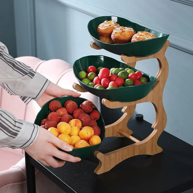 Junips | FruitTriad | Three-tier fruit bowl made of plastic