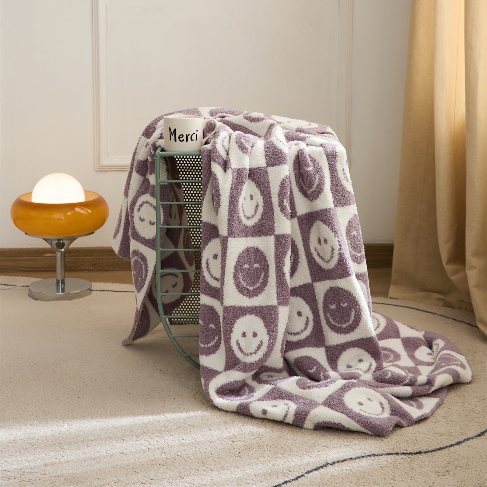 Junips | Smiley Checked Blanket