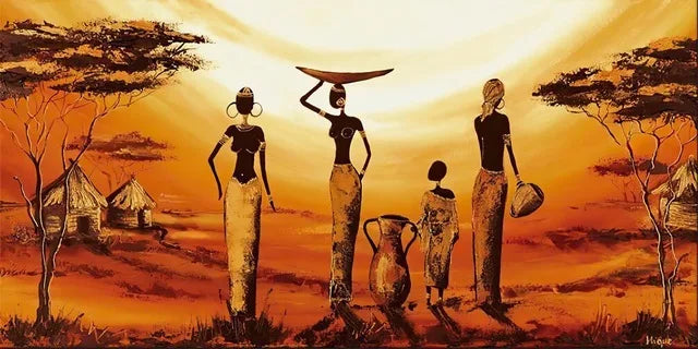 Junips | Plus Sizes Abstract African Woman Canvas Painting