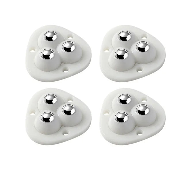 Junips | Self-Adhesive Full Rotating Furniture Mover Wheel Rollers | 360° Omnidirectional Swivel | 100kg Load Capacity | Stainless Steel Ball Bearings | 4-Piece Industrial Caster Set