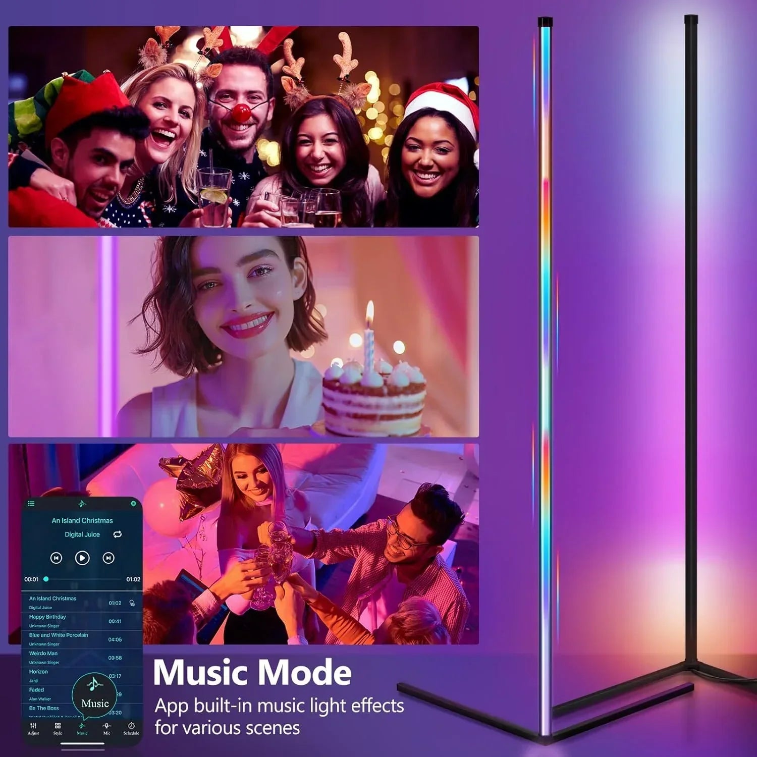 Junips | Smart RGB Floor Lamp - 16 Million Color Changing Mood Light