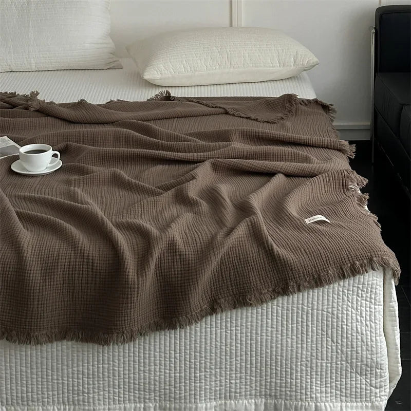 Junips | Solid color cotton sofa blanket