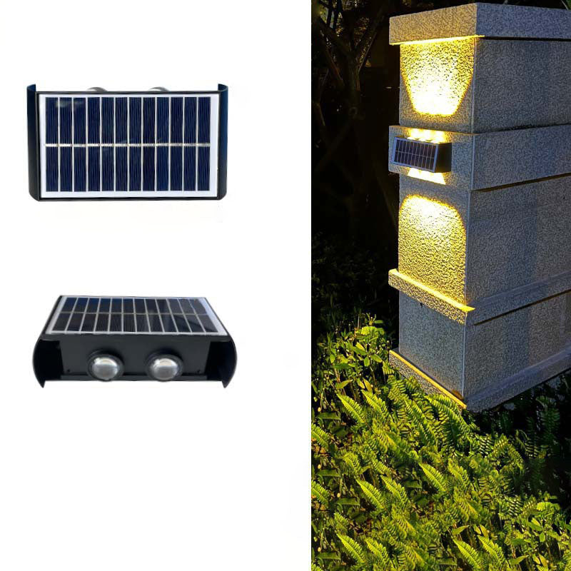 Junips | Modern Simplicity Solar Waterproof Rectangular ABS PMMA LED Wall Light Lamp For Outdoor Patio