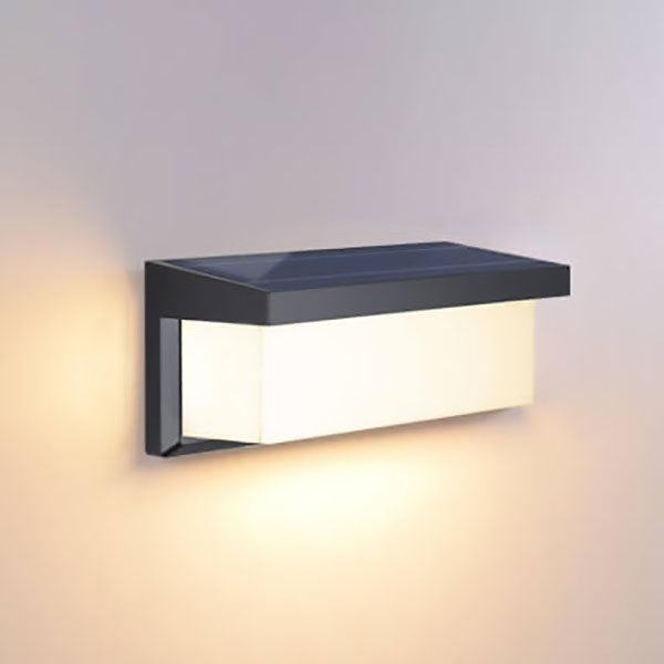 Junips | Modern Minimalist Solar Rectangle PC LED Outdoor Wall Light Lamp For Outdoor Patio