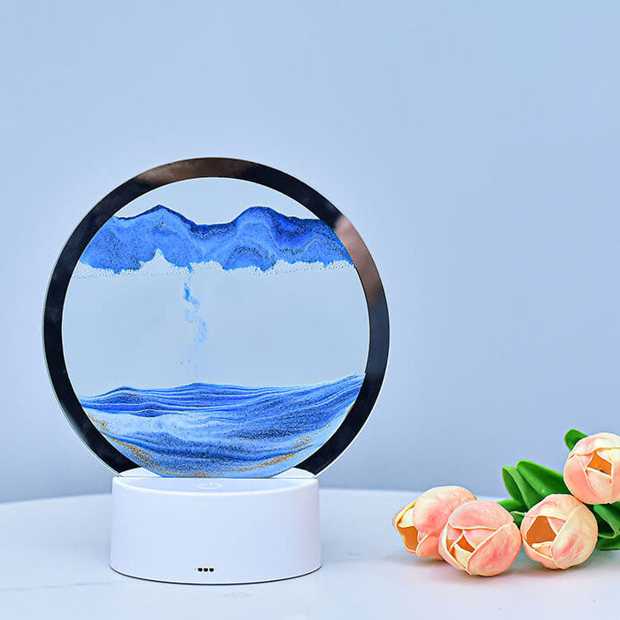 Junips | Creative Round Hourglass Quicksand 3D LED Night Light Table Lamp